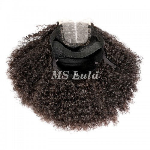 Double Drawn Pissy Curly 4x4 Closure Wig Made By Bundles With Closure | Human Hair Wig | Lace Front